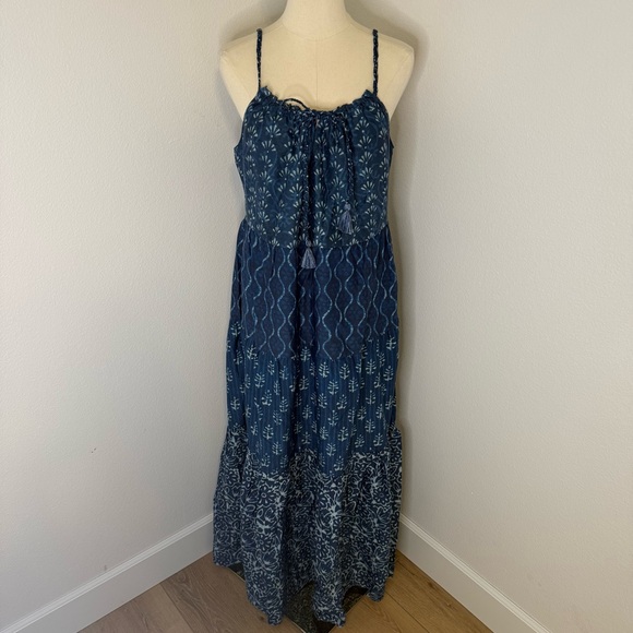 [Faherty] NWT Navy Patterned Maxi Dress - Size Mediun - Picture 1 of 6